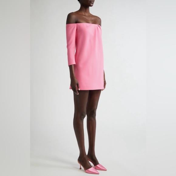 NWT Authentic Carolina Herrera Runway Off the Shoulder Minidress Size 6 - Picture 4 of 12